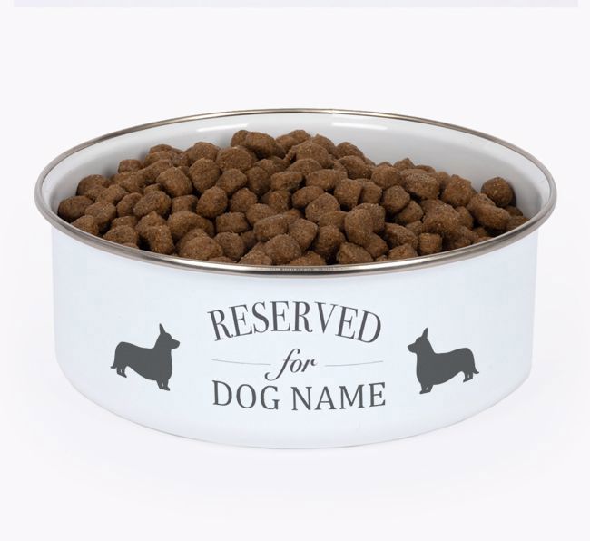 Reserved For: Personalized {breedFullName} Enamel Dog Bowl